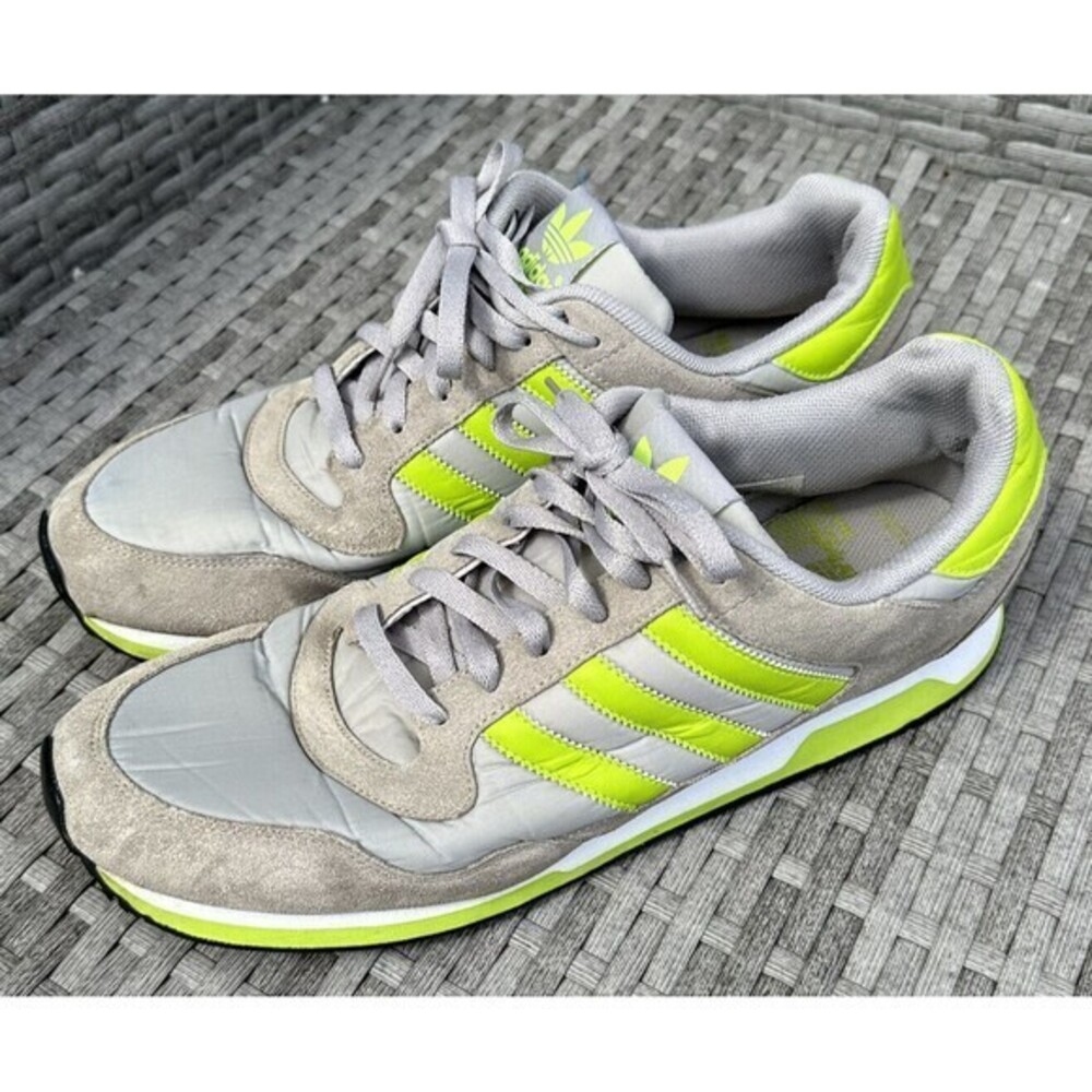 Adidas Originals ZXZ NYL Mens Size 13 Gray Neon Yellow Retro Sneakers 551329